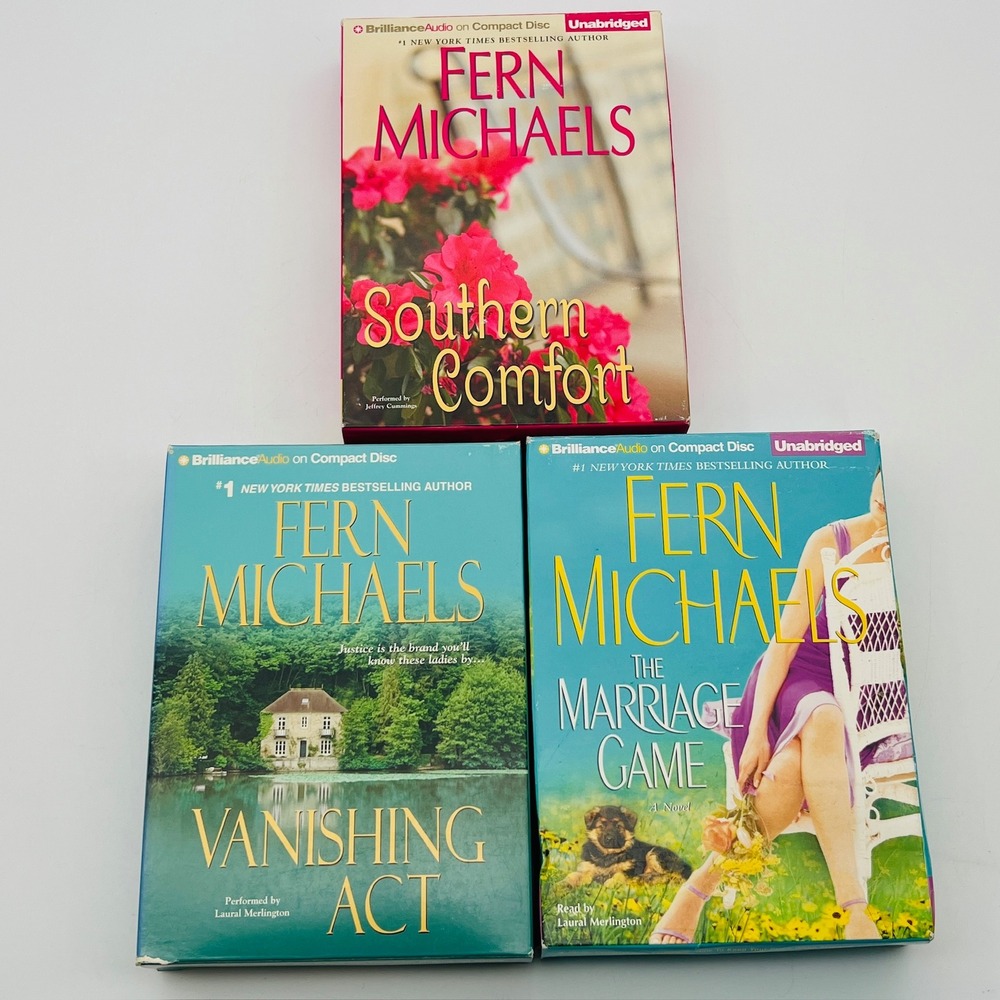 Fern Michaels Audiobook CD Lot‎ Southern Comfort Marriage Game Vanishing Act 3pc